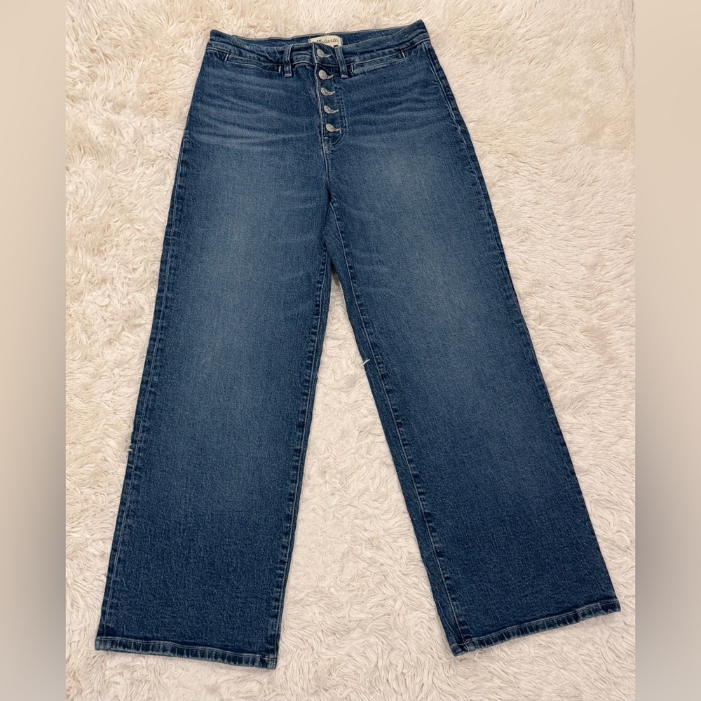 Madewell The Perfect Vintage Wide-Leg Jeans 29 Clemens Wash High Rise Button Fly - Picture 5 of 11